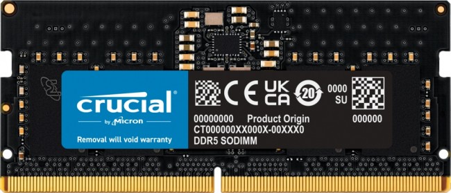 Crucial DDR5 SODIMM 16GB/4800 CL40 (16Gbit) CT16G48C40S5