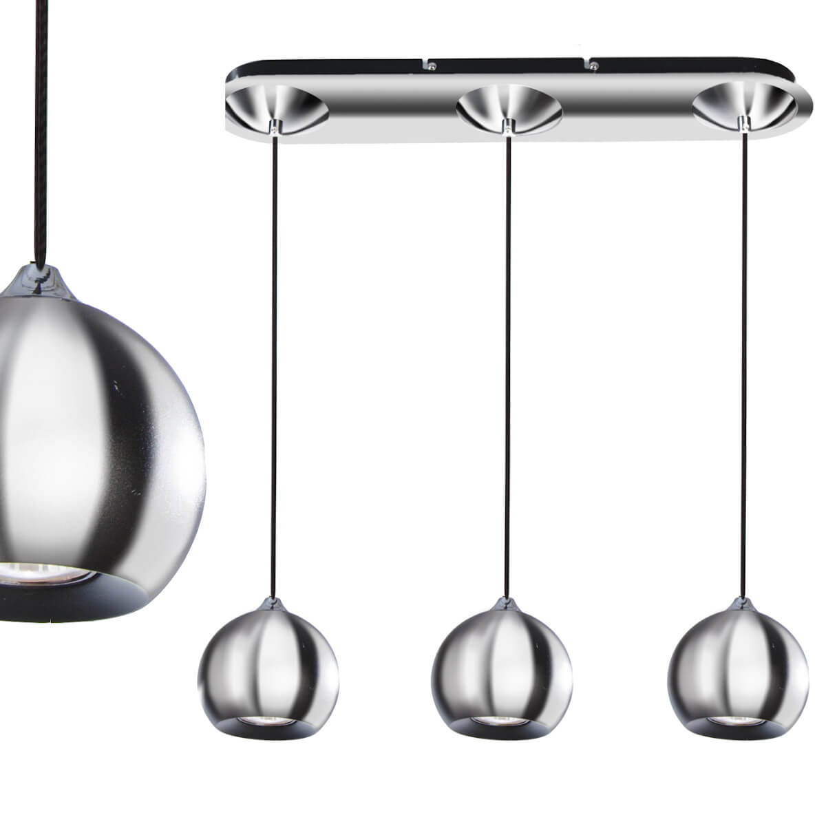 Kuchenna lampa wisząca Gulia nowoczesna nad wyspę chrom