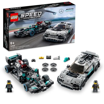 LEGO zestaw Speed Champions Mercedes AMG F1 W12 E Performance i Mercedes AMG Project One 76909