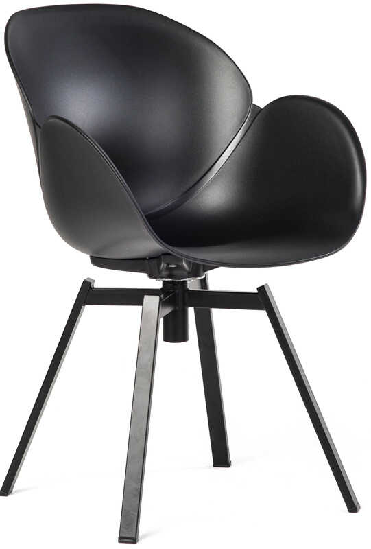 Malodesign Obrotowe krzesło z podłokietnikami MALMO - czarny