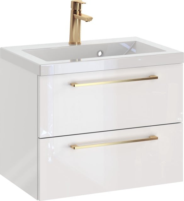 Szafka z Umywalką ROSEN 60 cm - Uchwyt Złoty