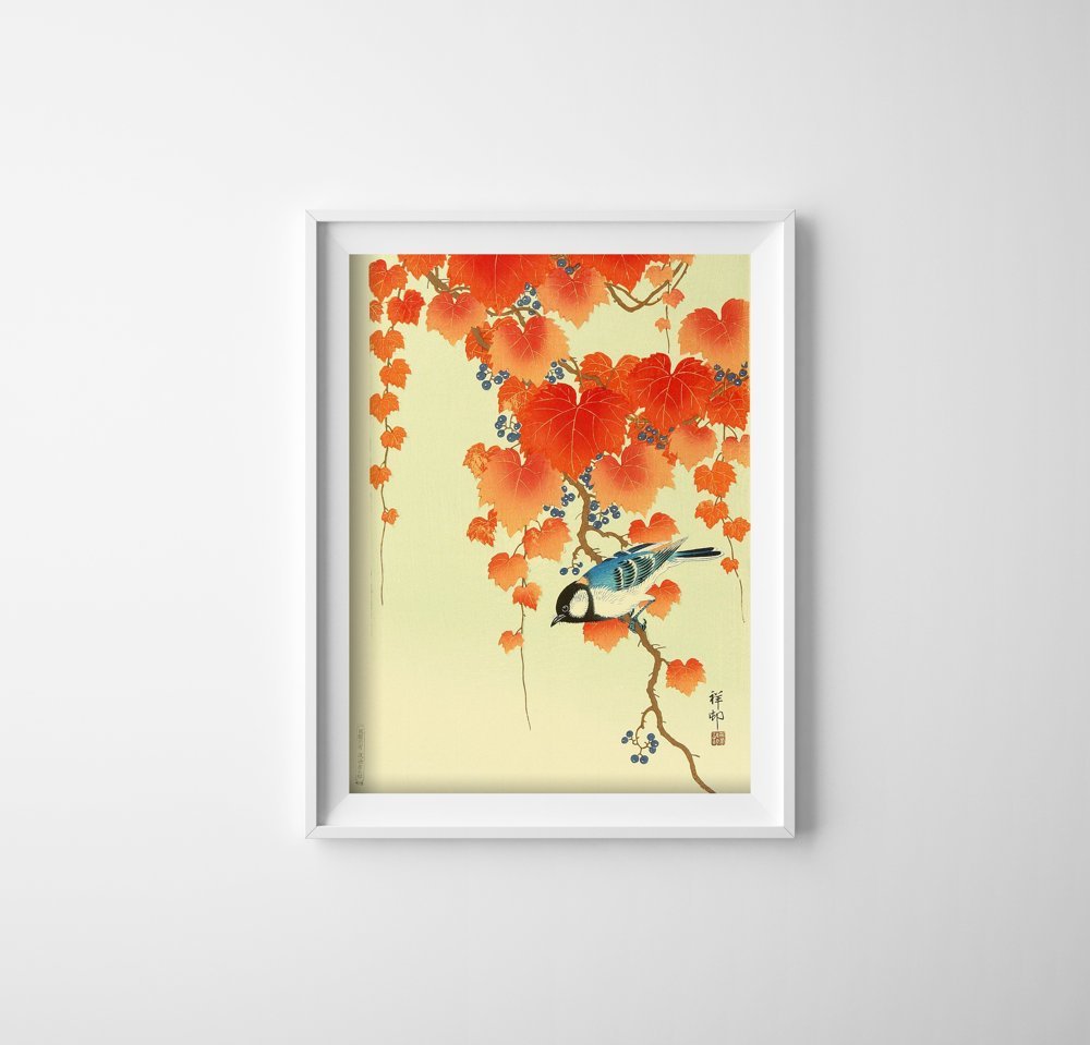 Plakat retro do salonu Ptak autorstwa Ohary Koson