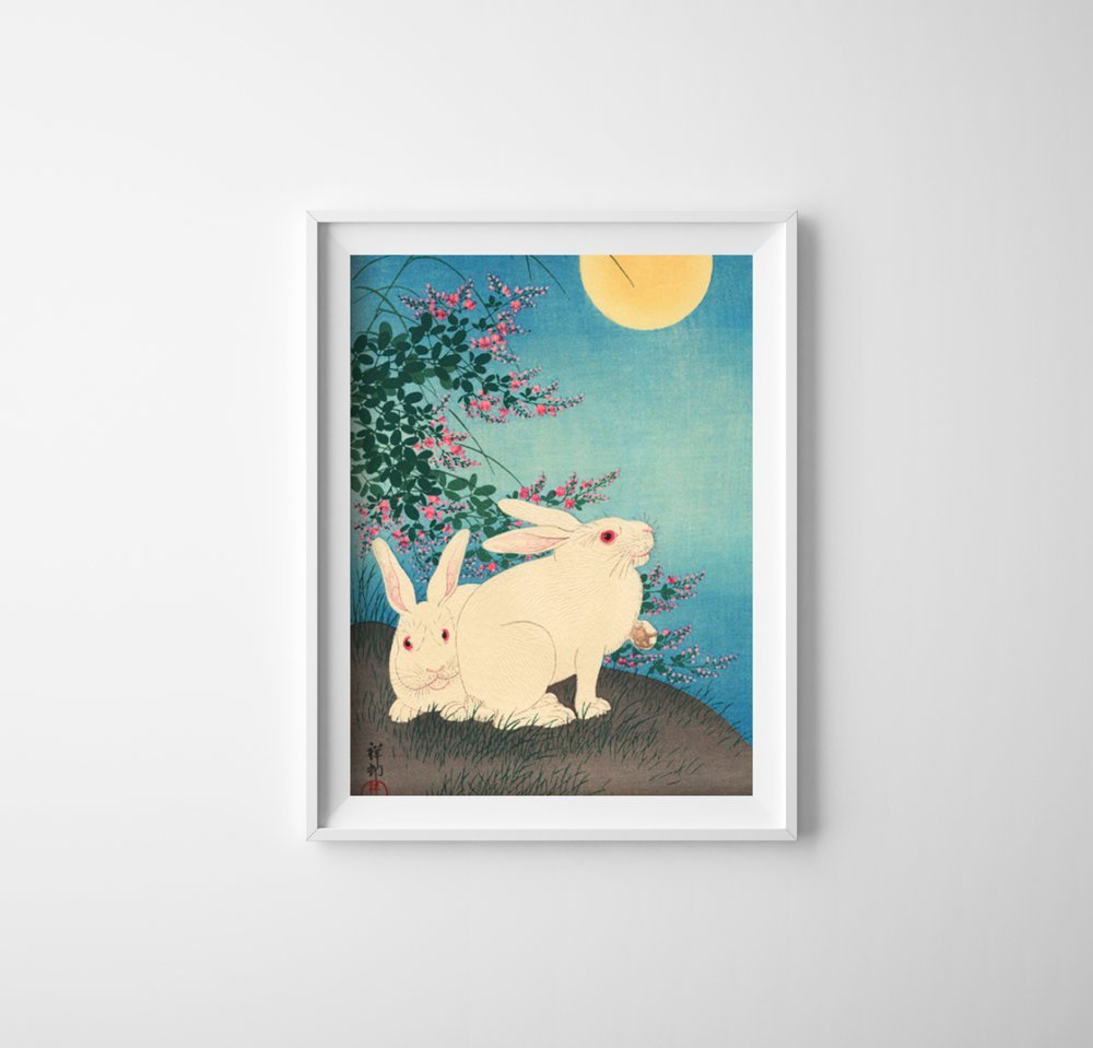 Plakat retro Plakat Ohara Koson Rabbit Ukiyo-e Vintage