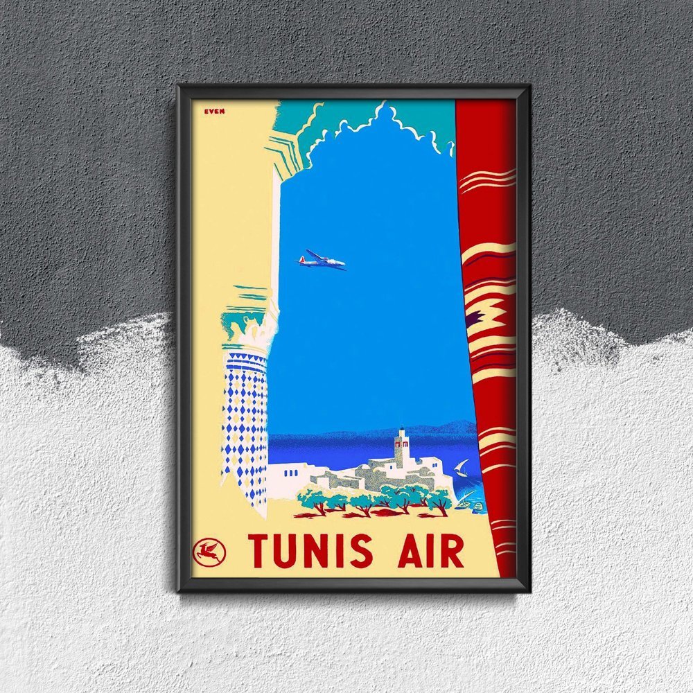 Plakatyw  stylu retro Tunisa Air