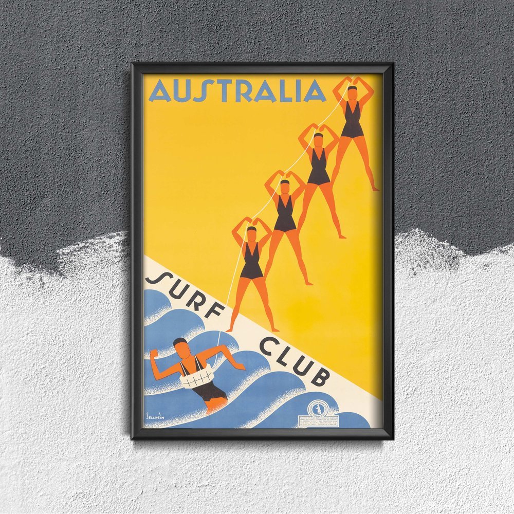 Plakat retro do salonu Australia Surf Club