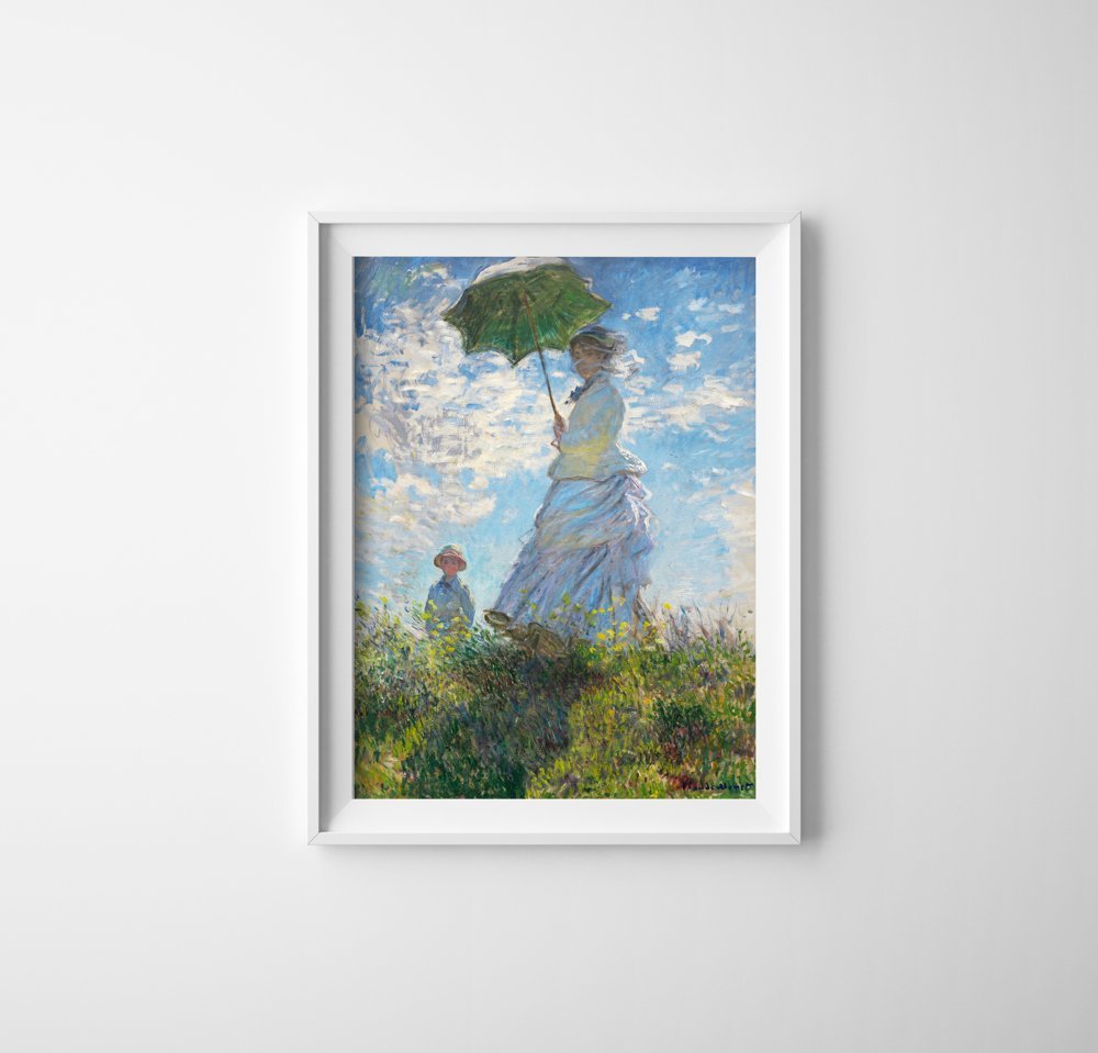 Plakatyw  stylu retro Madame Monet i jej syn Claude Monet