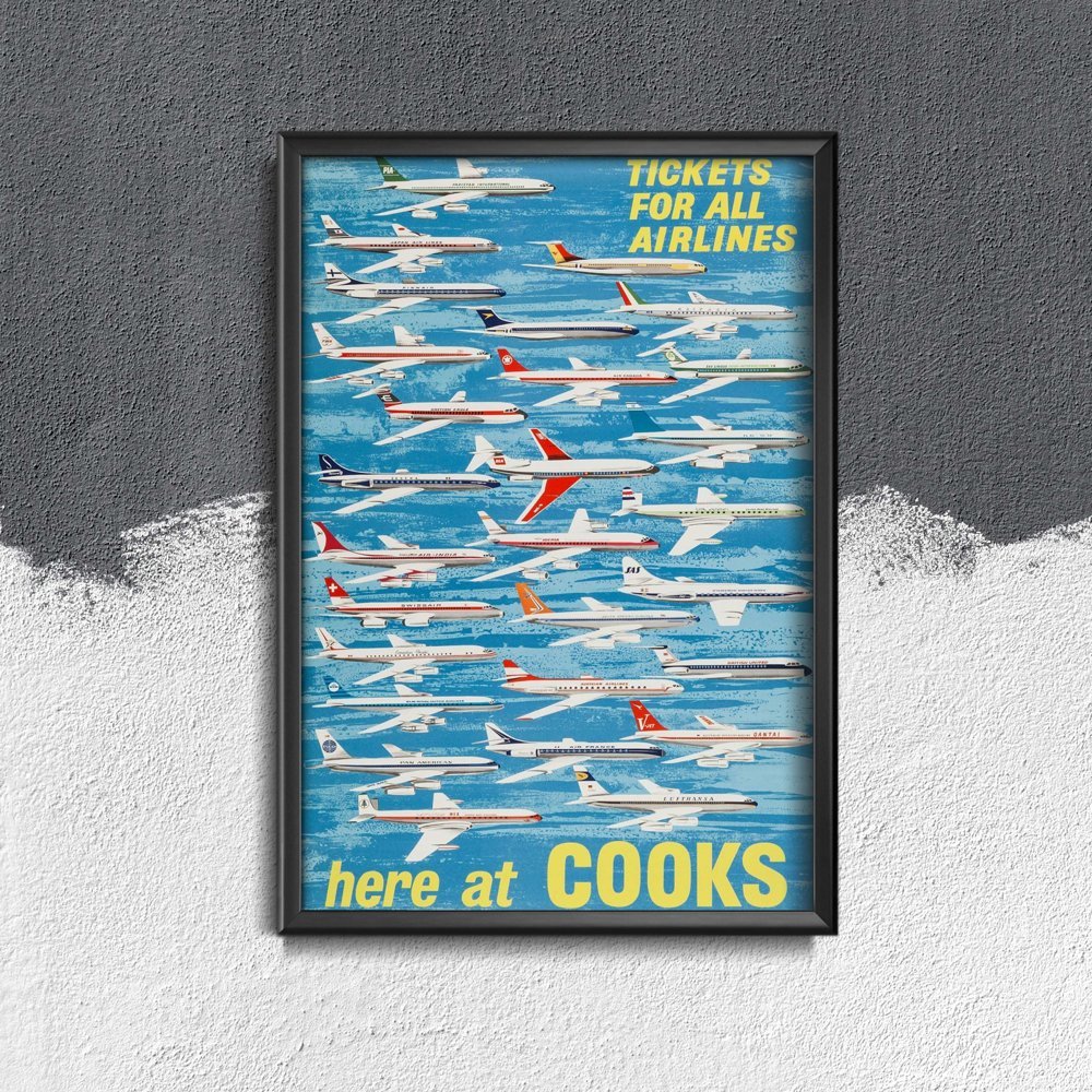 Plakatyw  stylu retro Tutaj w Cooks Airlines