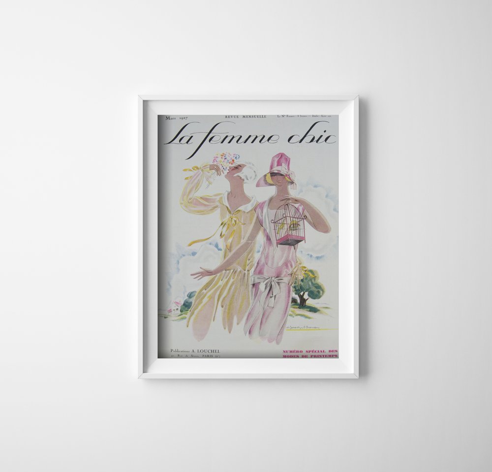 Plakat w stylu vintage Ilustracja magazynu La Femme Chic Mars