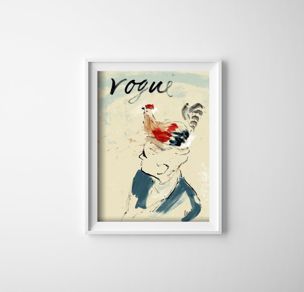 Plakat w stylu retro Ilustracja moda Vintage Vogue