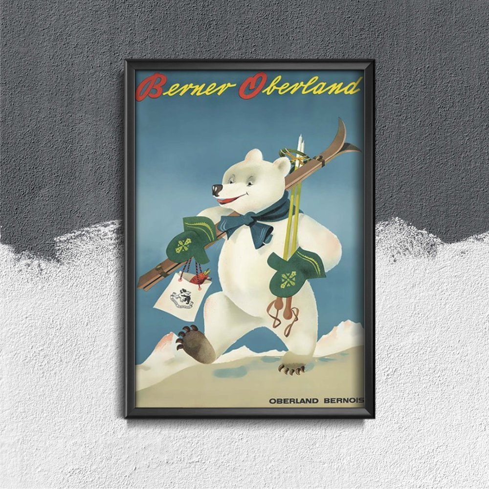 Plakat retro Szwajcaria Berner Oberland