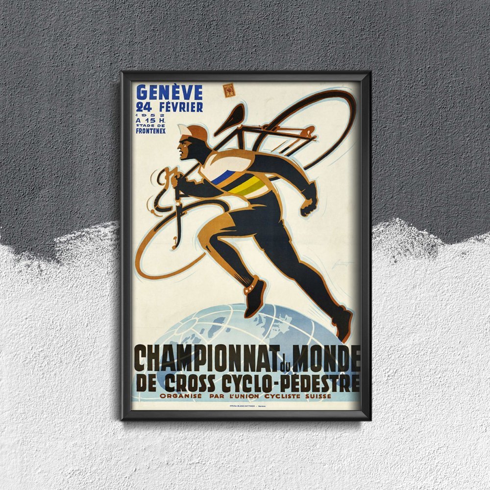 Plakat vintage do salonu Donaldson Bicycle Lithos na sezon