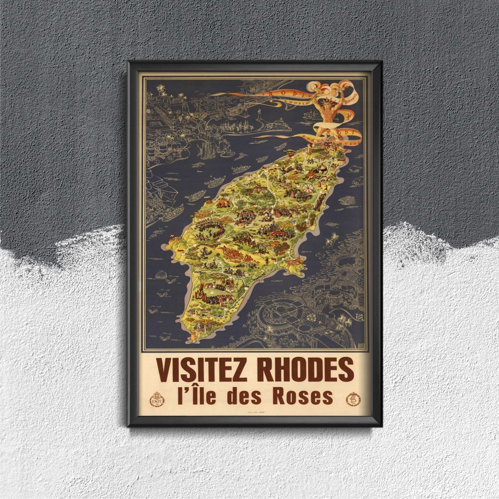 Plakat vintage Rodos Grecja