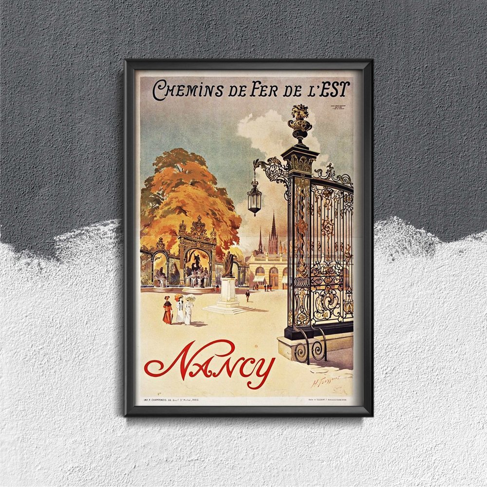 Plakat w stylu retro Nancy France