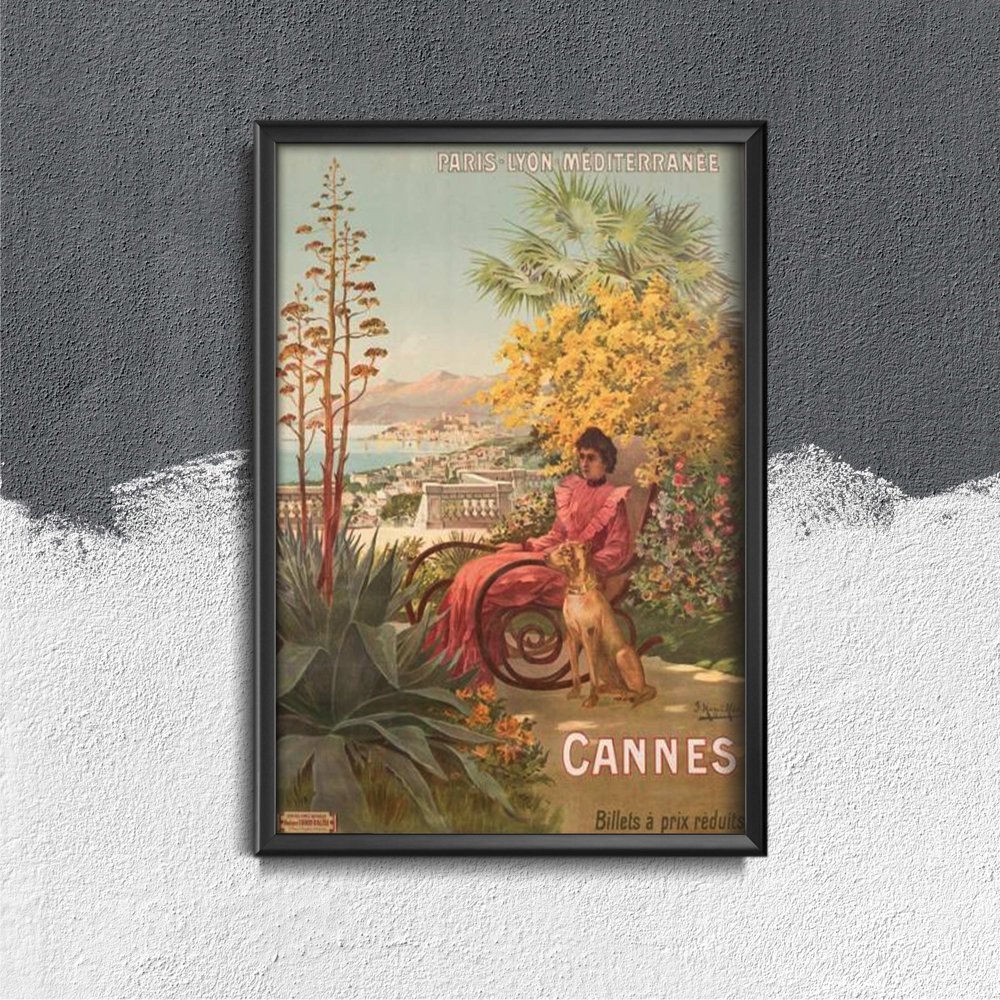 Plakatyw  stylu retro Plakat z Cannes