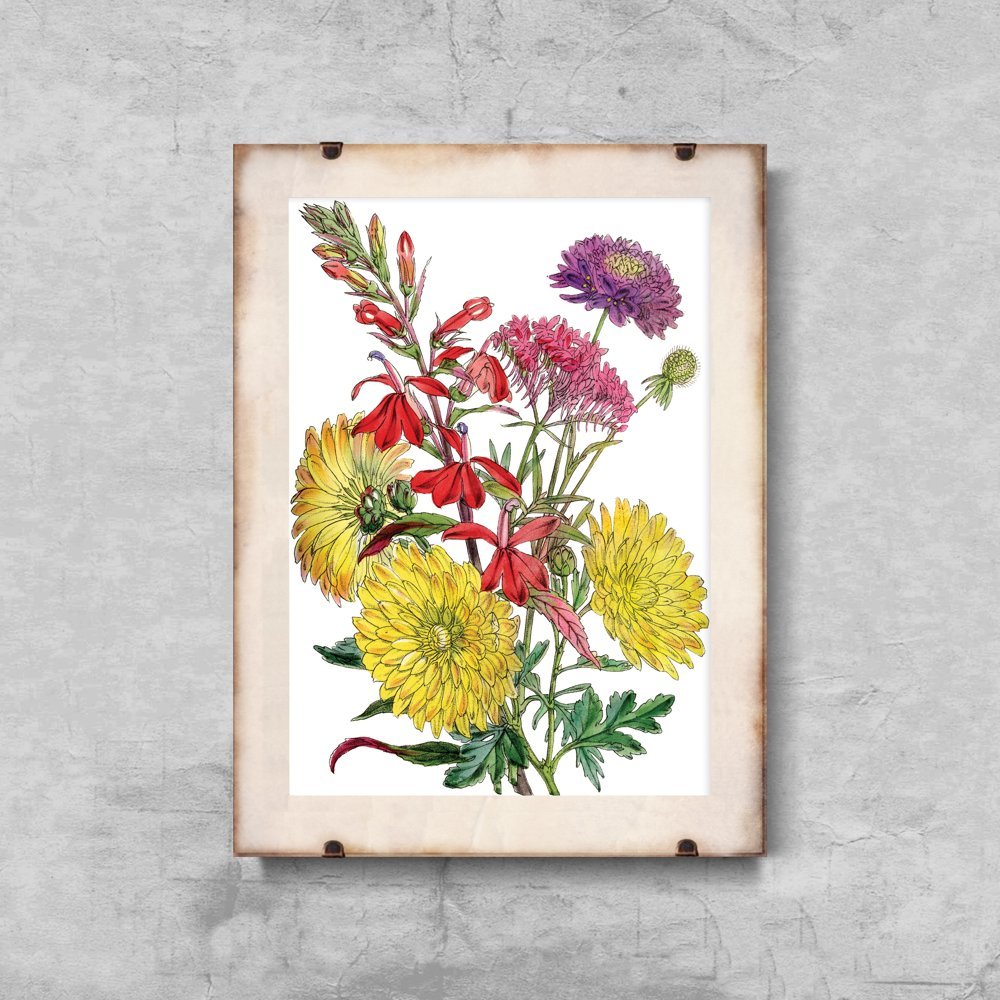Plakat na ścianę Nadruk kwiatu jesieni