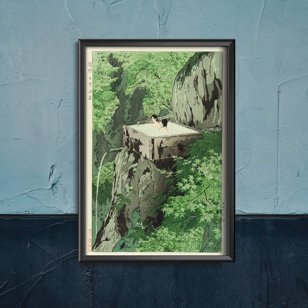 Plakat w stylu retro Shirahone Hotspring Shiro Kasamatsu