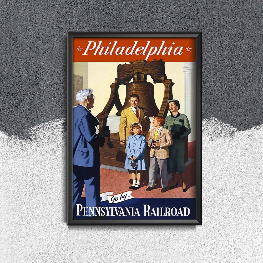 Plakatyw  stylu retro Philadelphia Pennsylvania Railroad