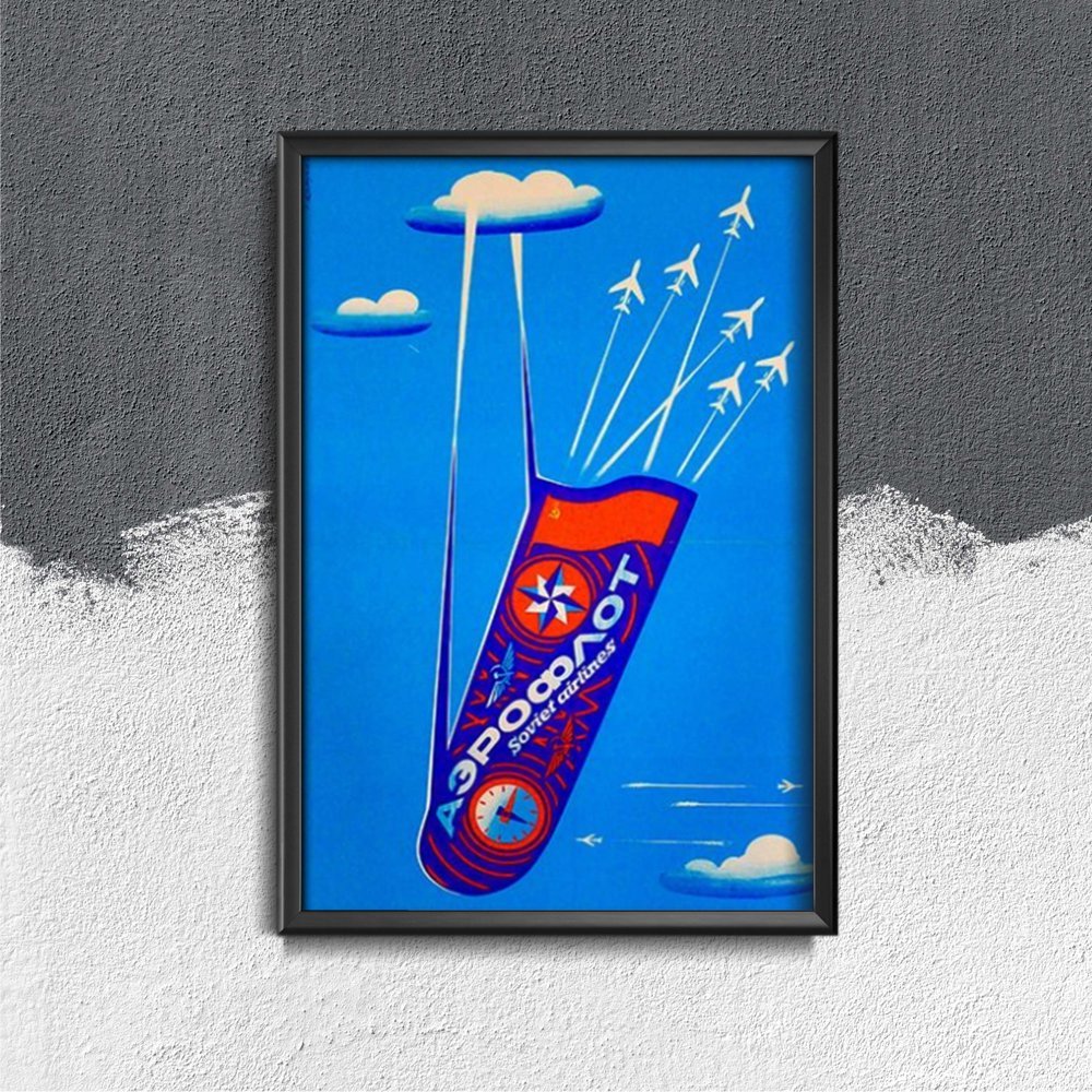 Plakat w stylu vintage Aeroflot Sovier Airlines CCCP