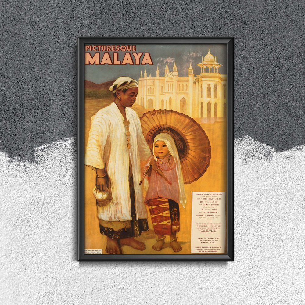 Plakatyw  stylu retro Malownicza Malaya