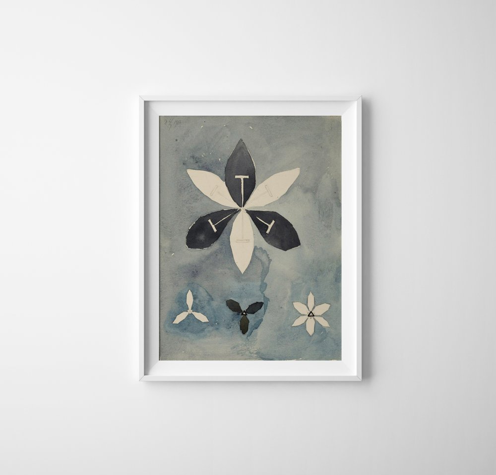 Retro plakat Blommor Hilma Klint
