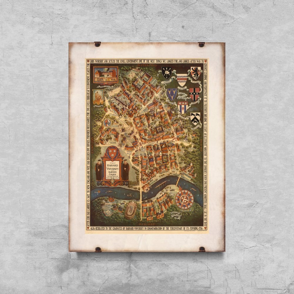 Plakat retro Stara mapa Monachium z wklęsłymi Niemcy