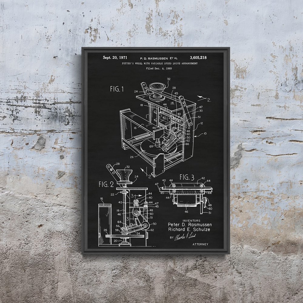 Plakat retro do salonu Koło garncarskie Rasmussen