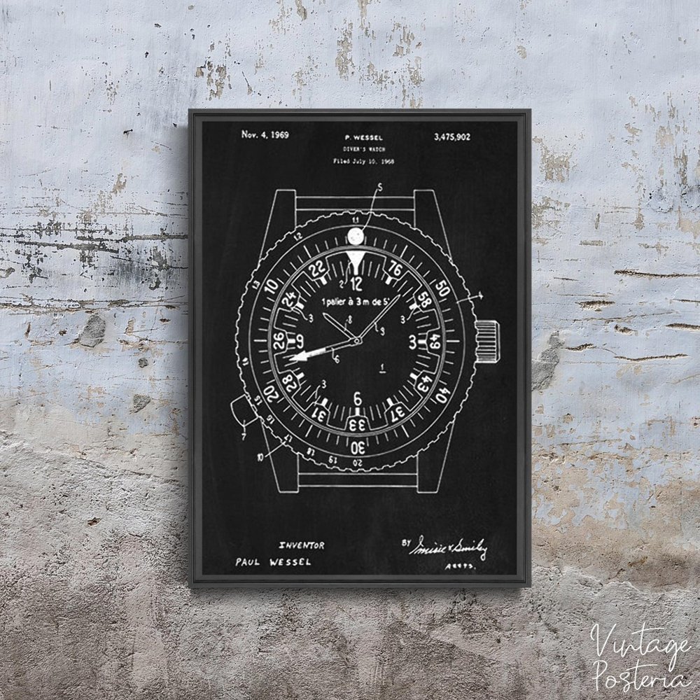 Plakat w stylu vintage Zegar patentowy Rolex Wessel