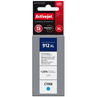 Tusz ACTIVEJET do HP 912XL 3YL81AE Błękitny 12 ml AH-912CRX