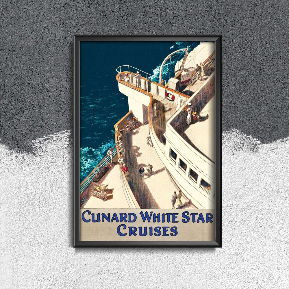 Plakatyw  stylu retro Cunard White Star Cruises