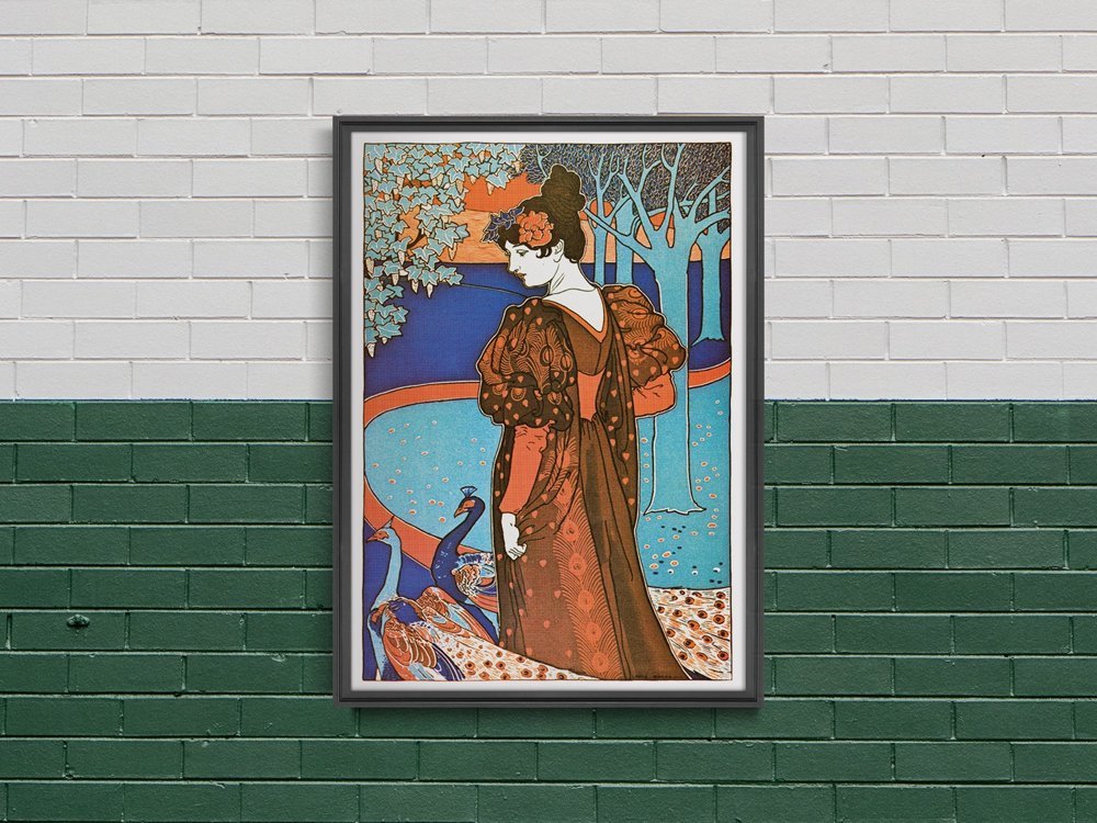 Plakat Vintage LEstampe moderne, La Femme au paon