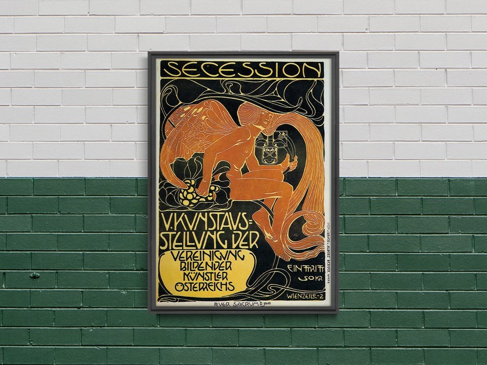 Plakat Vintage Wiedeń Secesja Piąta Wystawa