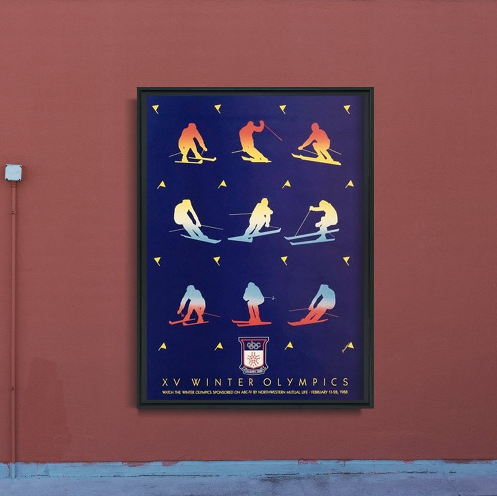 Plakat retro do salonu Zimowe Igrzyska Olimpijskie Calgary