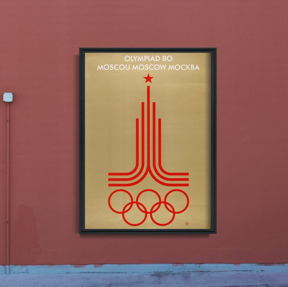 Plakatyw  stylu retro Plakat na moskiewskie igrzyska olimpijskie