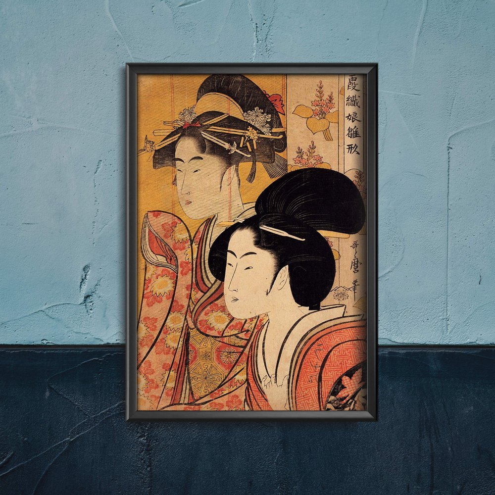 Plakat vintage do salonu Dwie piękności z Bamboo