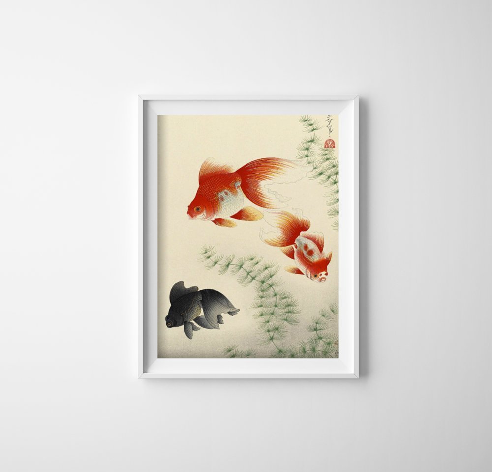 Plakat w stylu vintage Złota rybka Ono Bakufu