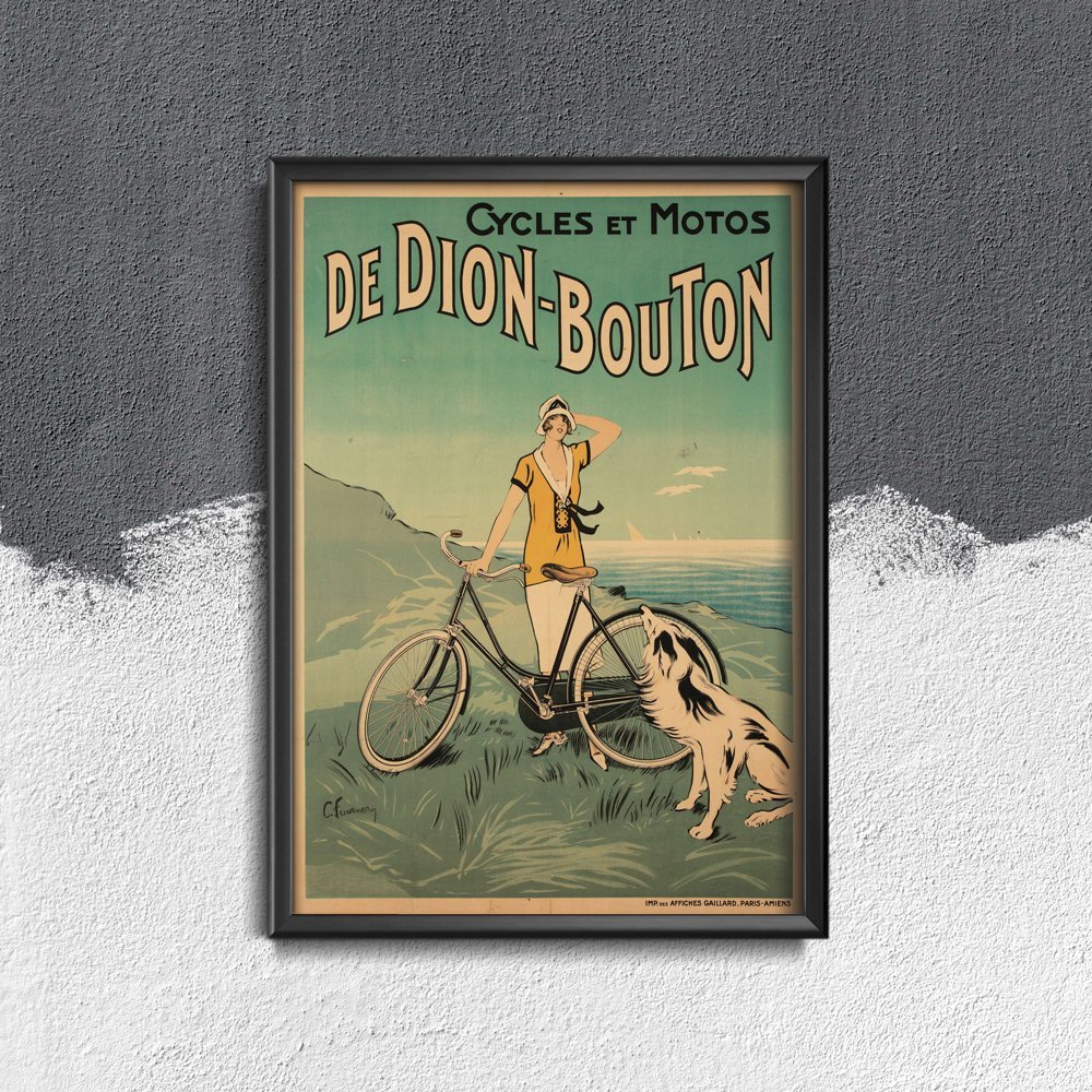 Plakatyw  stylu retro Rower Dion Bouton