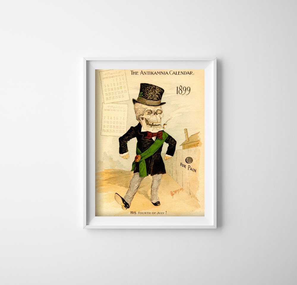 Plakat w stylu vintage Kalendarz Antikamnia