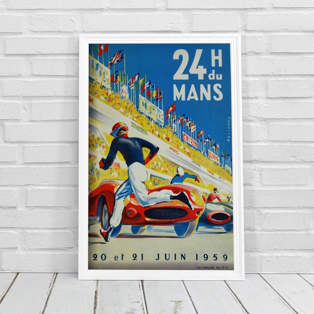 Plakat w stylu retro Beligond h du mans