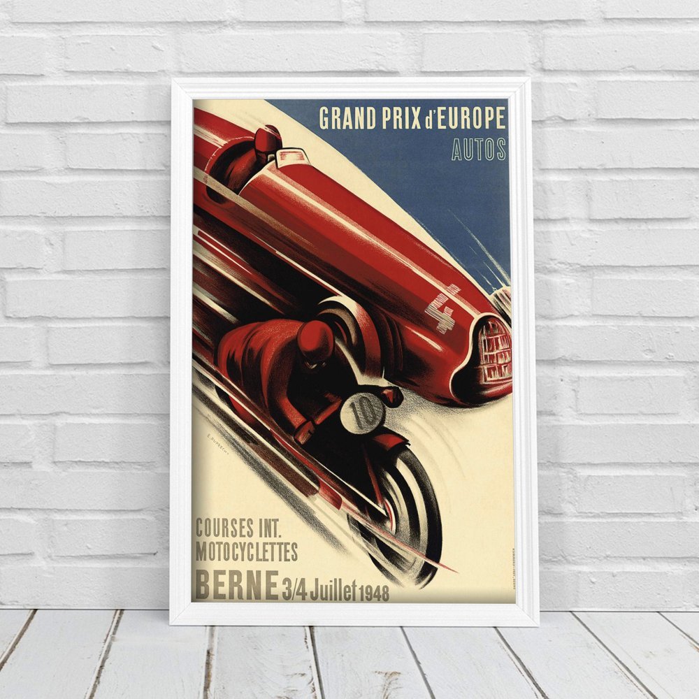 Plakat w stylu retro Grand Prix Europe