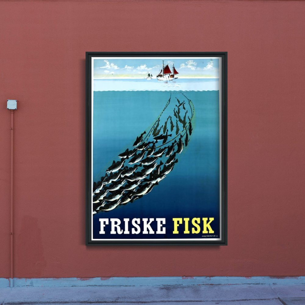 Plakat retro do salonu Friske Fisk