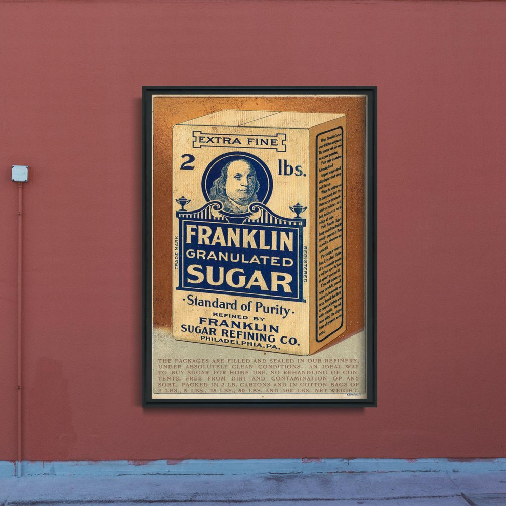 Plakat vintage do salonu Opakowanie Cukru