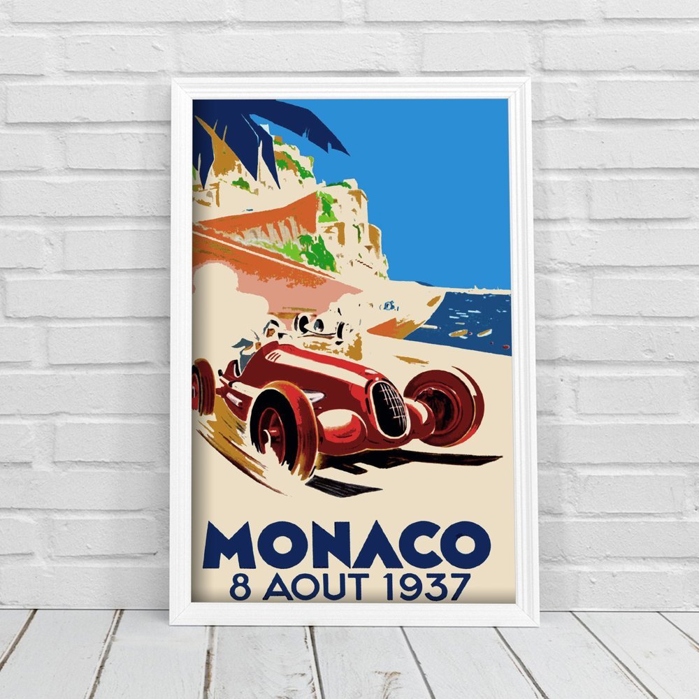 Plakat retro do salonu Automotive Monaco