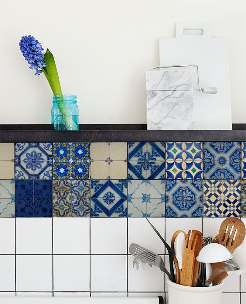 Naklejki na kafelki Niebieski Czar Dawnej Portugalii