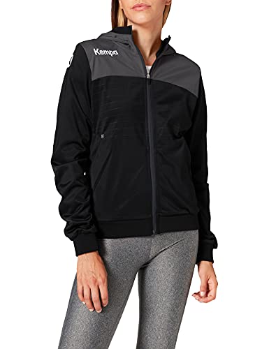 Kempa Emotion 2.0 damska kurtka z kapturem, czarna/antracytowa, XL