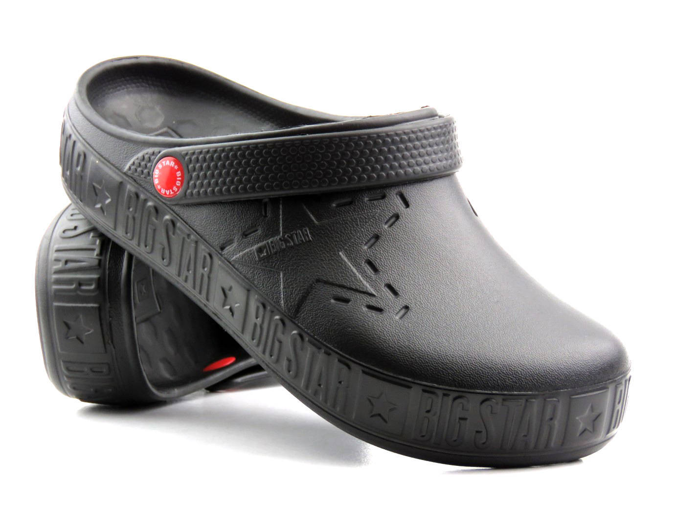 Piankowe klapki damskie a la crocsy - BIG STAR II275001, czarne - Big Star