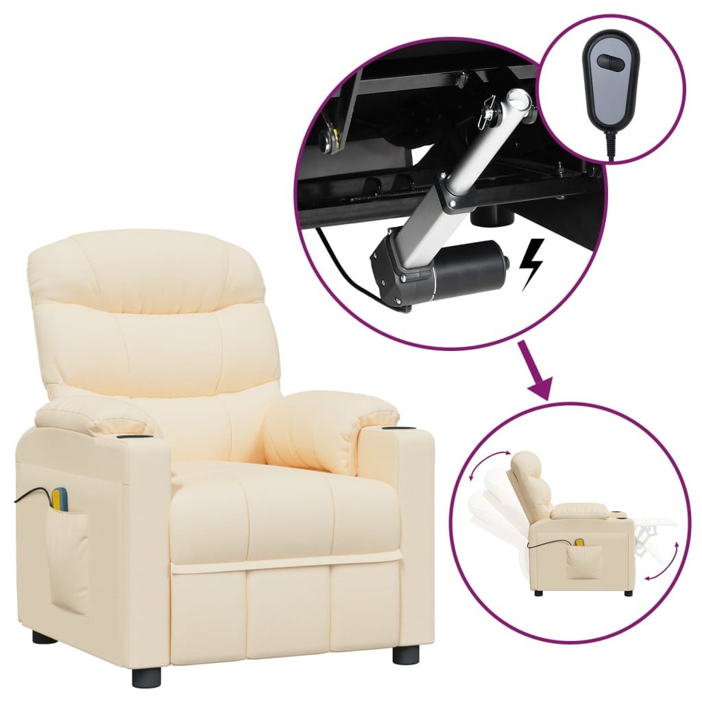 Lumarko Elektryczny fotel masujący, kremowy, tkanina!