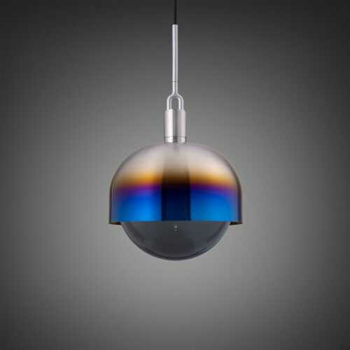 Lampa wisząca Forked Pendant Shade Globe Large Smoked Palona Stal