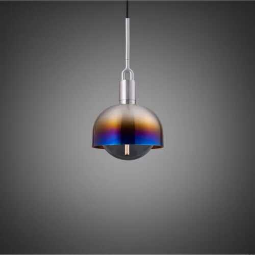 Lampa wisząca Forked Pendant Shade Globe Medium Smoked Palona Stal