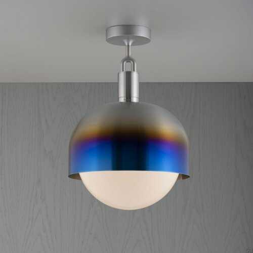 Lampa sufitowa Forked Ceiling Shade Globe Large Opal Palona Stal