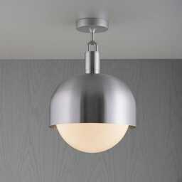 Lampa sufitowa Forked Ceiling Shade Globe Large Opal Stalowa